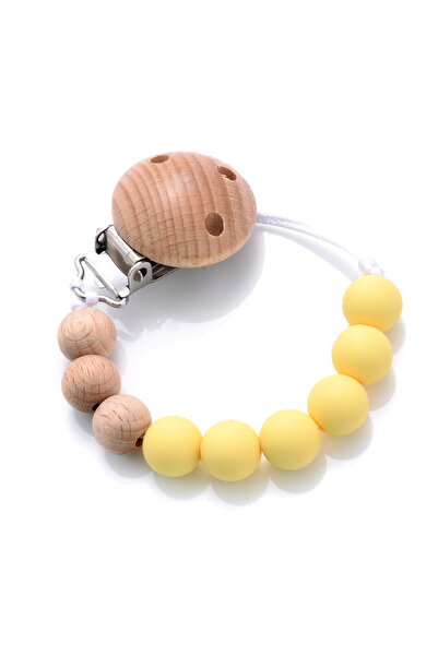choice2 Yellow Baby Beech Pacifier Clip Round Colorful Silicone Teething Bead...