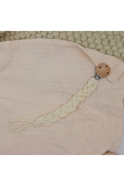 Choice8 WHITE Macrame Pacifier Clip Stylish Cotton Rope Braided Hemp Baby Bee...