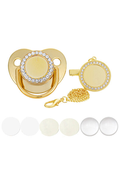 Choice Gold Cover Only Blank Pacifier Clip Lid Baby Shower Gift Newborn Pacif...