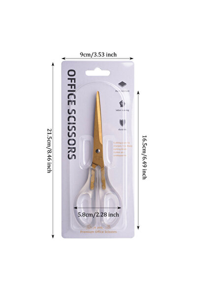 choice2 Gold 1 Pcs Office Scissors,Transparent Handle Scissors Anti Rust,Hand...