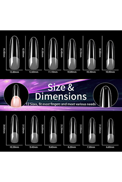 Choice 14 240pcs Soft Gel Nail Tips Half Matte Full Cover Press-On Nail Tips ...