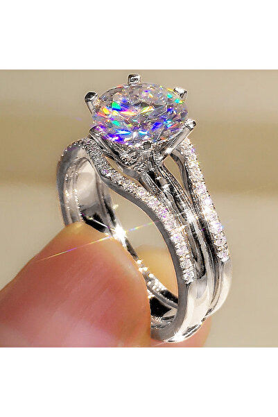 Choice7 8 T1017 Huitan Unique Rose Gold Color Rings for Women Classic 6 Claws...