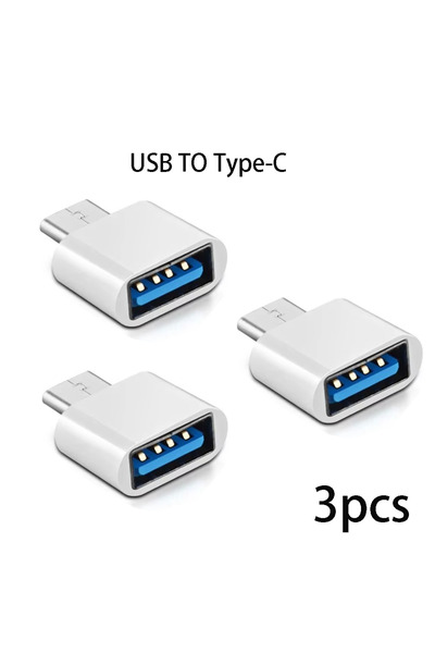Choice White 3pcs Mini Type-C to USB Adapter 3.0 USB-C Male OTG A Female Data...