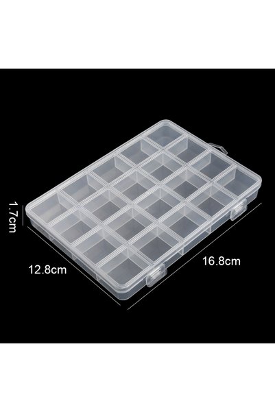 Choice 20 Grids Plastic Clear Organizer Box Bead Storage Containers with Adju...