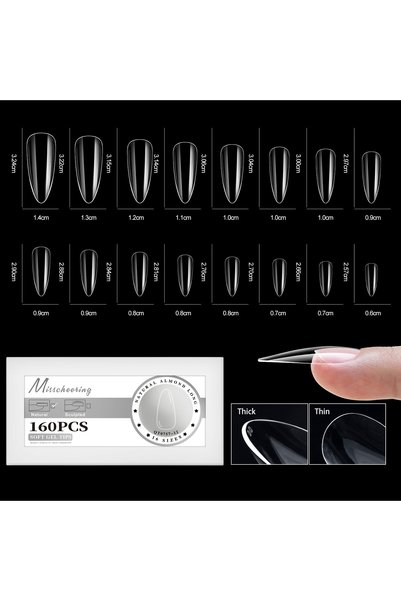 Choice 12 160/320pcs False Nails Full Cover Press-On Nails Coffin Stiletto So...
