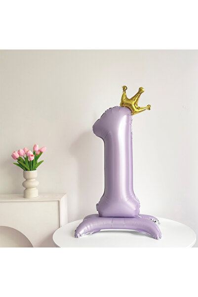 Choice3 NUMBER 40inch 1 Standing matte purple crown digital aluminum foil bal...