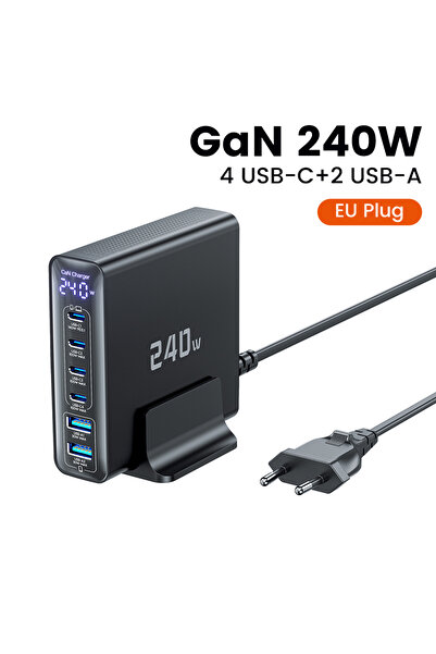 Choice toocki EU Plug Toocki 240W Desktop GaN Charger PPS PD3.1 QC4.0 140W Fa...