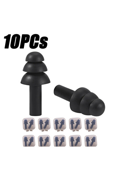 DUTRIEUX Black 10pairs 10pcs Soft Silicone Earplugs Waterproof Swimming Ear P...