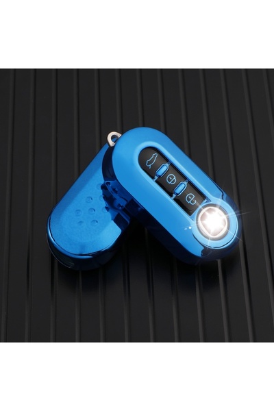 Choice blue key case 3Buttons TPU Car Flip Key Case Cover for Fiat Ducato 500...