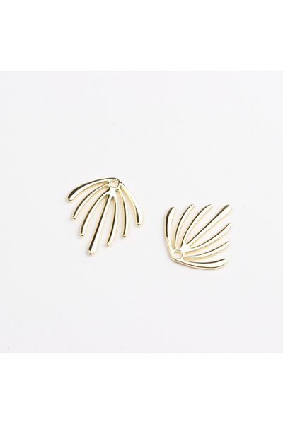 Choice gold Hand-painted Alloy Geometric Irregular Seaweed Leaf Pendant Charm...
