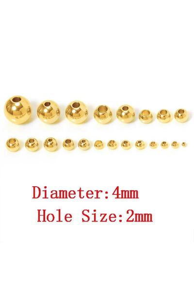 Choice27 Gold Color-4x2mm 100pcs 2/3/4/5/6/8/10mm Metal Spacer Beads Round Be...