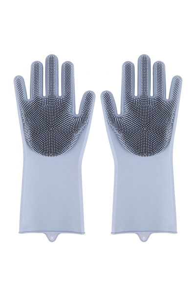 choice2 grey Pet Grooming Cleaning Gloves Dog Cat Bathing Shampoo Glove Scrub...