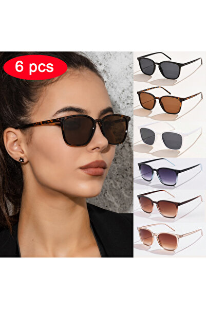 Choice show as picture 6pcs mixed 6pcs/4pcs/3pcs Square Small Sunglasses Wome...