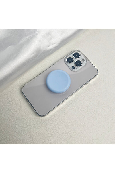 Choice Sky Blue Macaron solid color silicone mobile phone Grip stand color si...