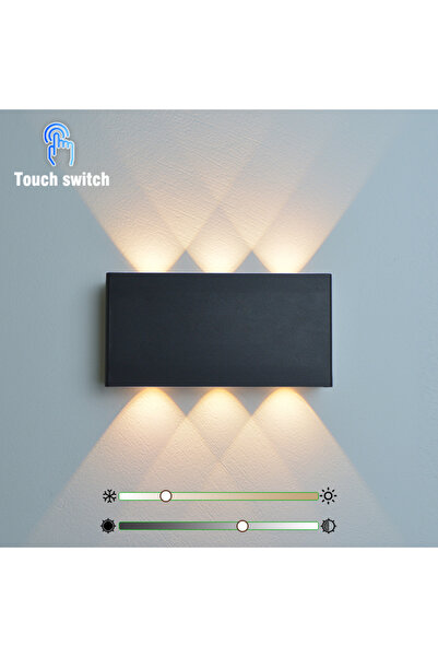 Choice مصباح حائطي للشحن يعمل باللمس بثلاثة ألوان WA806B-أسود بتصميم بسيط، مز...