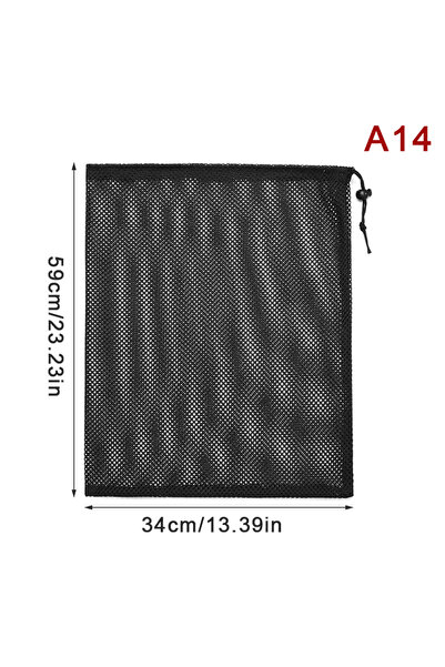 Choice3 A14 Black White Durable Mesh Drawstring Bag Storage Pouch Multi Purpo...