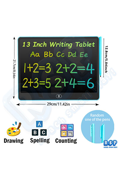 Choice4 13 inch light blue 13/16 Inch LCD Drawing Tablet Writing Board Color ...
