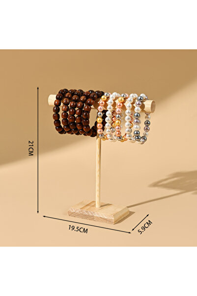 Choice 21cm Portable Hard Wooden Bracelet Chain T-Bar Rack Jewelry Display St...