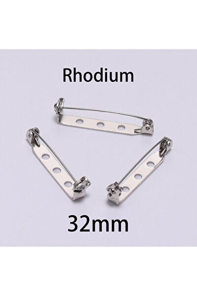 Choice Rhodium - 32mm 20pcs 20 25 32 38mm Brooch Clip Base Pins Blank Safe Lo...