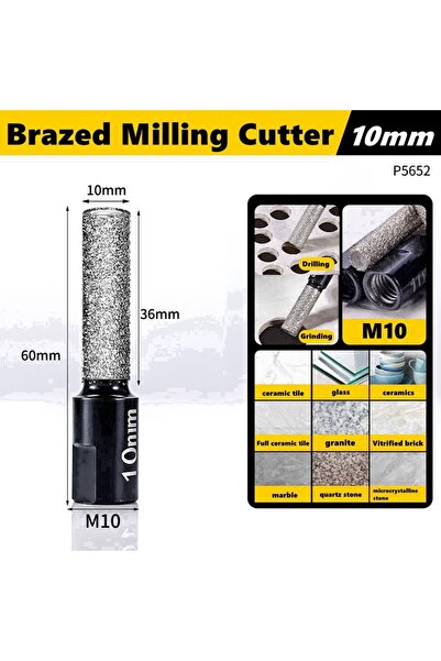 choice2 10mm M10 Vaccum Brazed Milling Cutter 6/8/10/12mm Hole Saw Angle Grin...