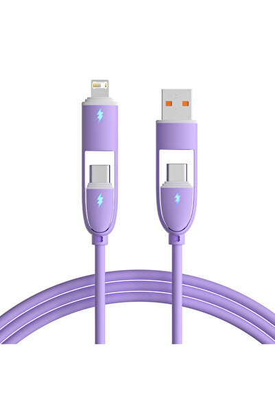 Choice PURPLE 66W Charging Cable Four in One Pd Liquid Tablet Flash Charging ...