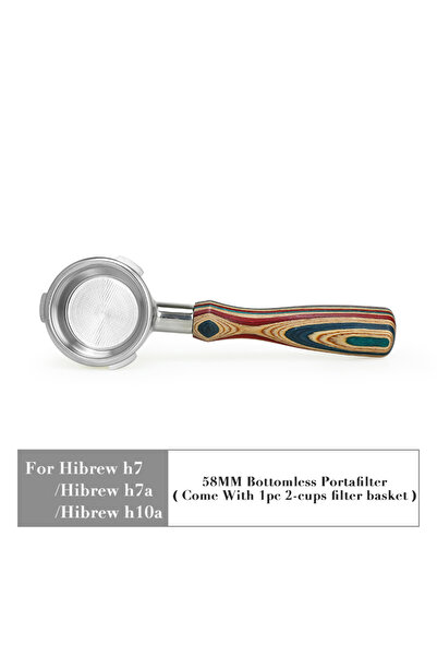 choice2 Colorful Wood 58mm Coffee Bottomless Portafilter for Hibrew h10a h7 h...