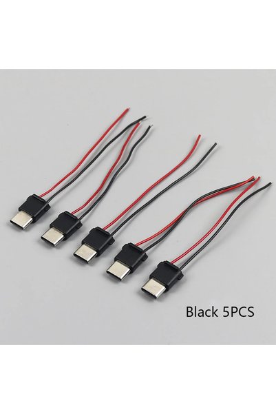 choice2 Male Insert 2P Black 5PCS 1/3/5/10Pcs Type-C Male Head With Resistor ...