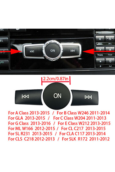 Choice Model B Black Car Volume ON Buttons Cover Stickers Trim Fit For Merced...