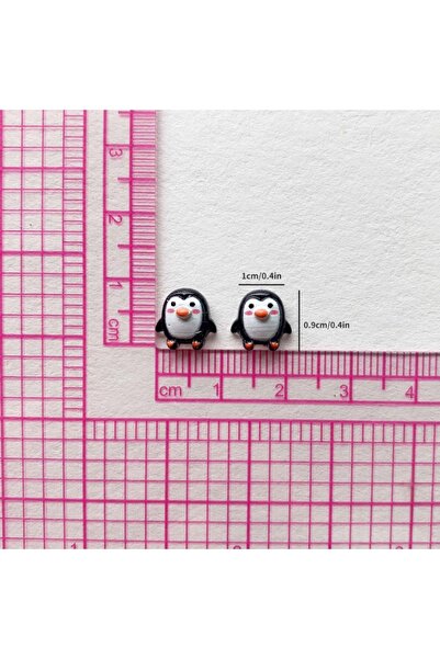 Choice Black 100pcs Cute 9mm Resin Mini Penguin Series Flat Back Stone Figuri...