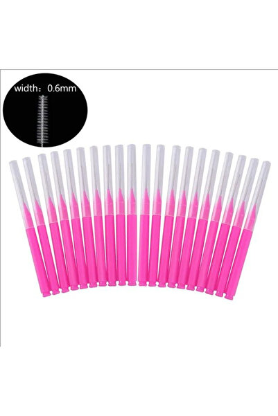 Choice6 20Pcs Pink MJ 20Pcs Mini Eyebrow Brush Brow Perm Brush Disposable Bro...