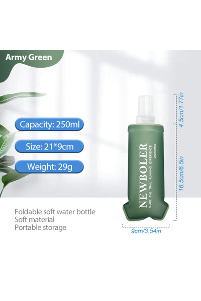 Choice BOT220-GRE-250 NEWBOLER 150/250/300/500ml Water Bottle TPU Folding Sof...