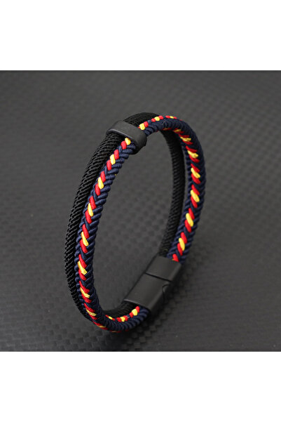 Choice6 18.5cm(7.3inches) yellow red navy Unique Thread Bracelet Unisex Detac...