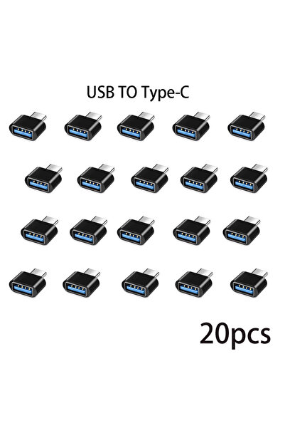 Choice Black 20pcs Mini Type-C to USB Adapter 3.0 USB-C Male OTG A Female Dat...
