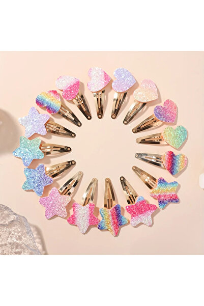 Choice1 TEMU3029-1-T16 16Pcs Fashion Glitter Rainbow Flower Rabbit BB Handmad...