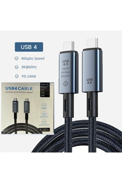 Choice كابل USB 4.0 من النوع C إلى النوع C بطول 1 متر بدون إضاءة LED، شحن سري...