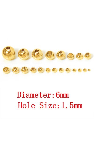 Choice23 Gold Color-6x1.5mm 100pcs 2/3/4/5/6/8/10mm Metal Spacer Beads Round ...