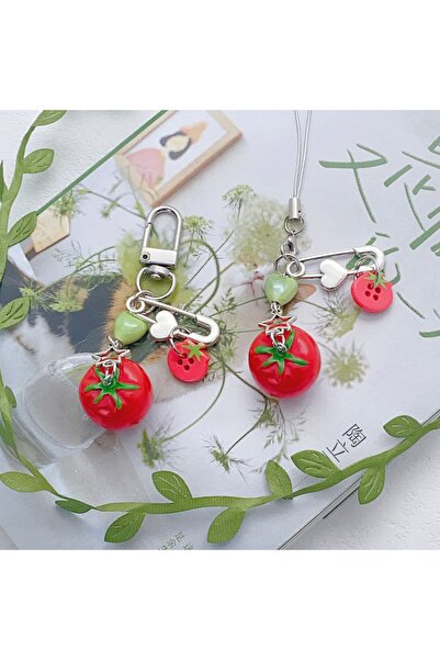 Choice SET New Tomato Leaf Charm Keychain Fashion Beaded Keyring Bag Charm St...