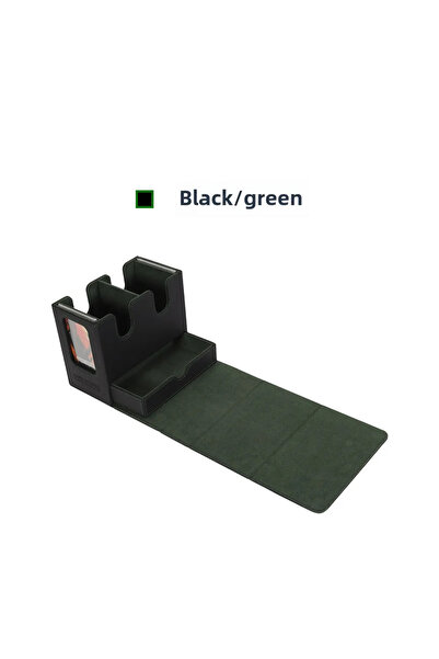 Choice black green 3in1 Deck Box Sports Card Storage Box Fits 200+ Single Sle...