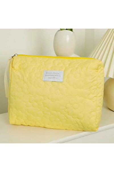 Choice yellow Embroidery Large-Capacity Cosmetic Bag Waterproof Portable Stor...