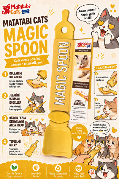 MATATABİ CATS Magıc Spoon Kedi/köpek Krema Ödül Maması Yedirme Kaşığı(KOLAY K...