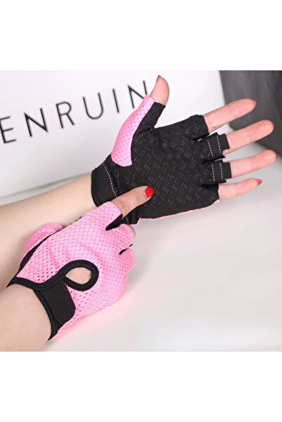 Choice18 S Normal pink Cycling Fingerless Gloves Professional Gym Fitness Bre...