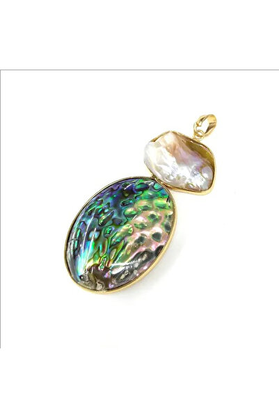 Choice Colorful Shell 1pc Natural Freshwater Pearl Dyed Shell Oval Stone Pend...