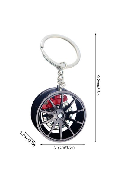 Choice Red Fashion Metal Wheel Hub Keychain Fidget Spinner Toys Rotating Car ...