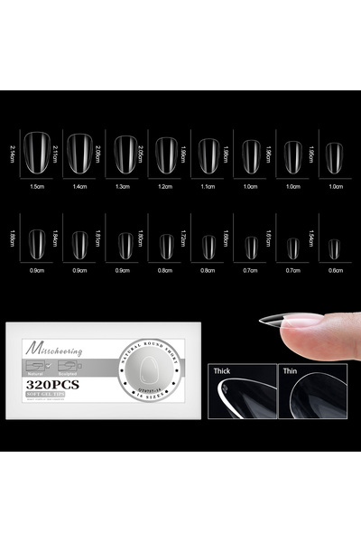 Choice 15 160/320pcs False Nails Full Cover Press-On Nails Coffin Stiletto So...
