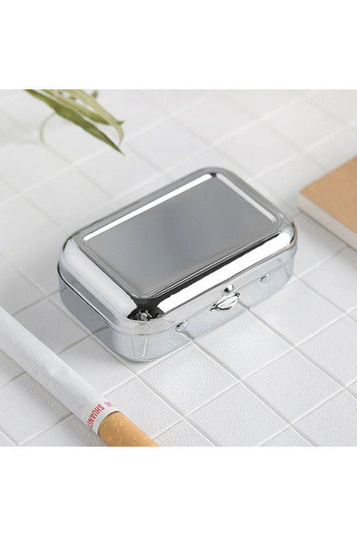choice2 Silver 1PC Portable Metal Ashtray Pocket Size, Mini Square Car Ashtra...