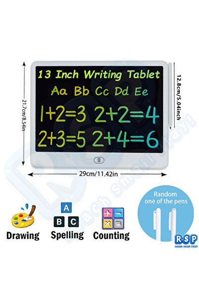 Choice7 13 inch white 13/16 Inch LCD Drawing Tablet Writing Board Color Doodl...