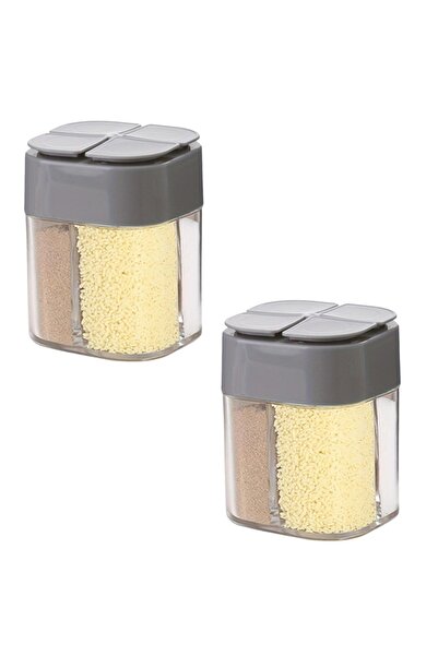 Choice 2pcs Grey 4in1 Camping Seasoning Shaker Multi-Purpose Jar with Lid 4-C...
