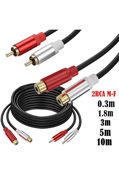 Choice BSN 1m Male to Female Metal shell Gold Plated Double RCA Male to Two R...