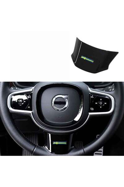 Choice black B Car Steering Wheel Trim Decoration Cover Sticker for Volvo XC9...