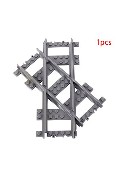 Choice1 C-1pcs MOC City Train Rail Crossing Flexible Tracks Forked Straight C...